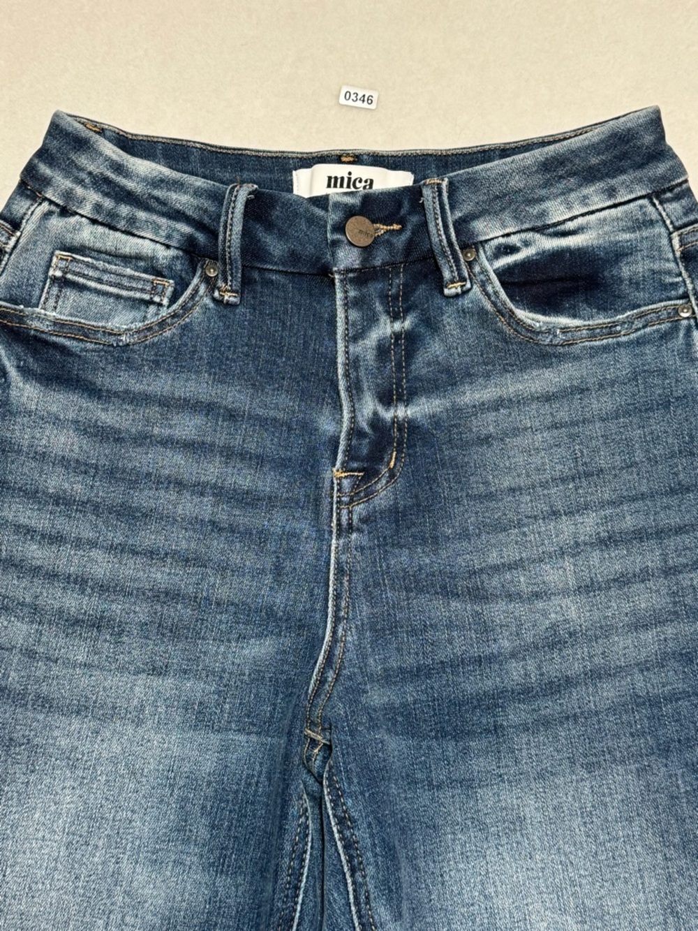 Mica High-waisted Blue Wide-Leg Flare Distressed Boho Jeans Women’s Size 25 - Picture 3 of 14